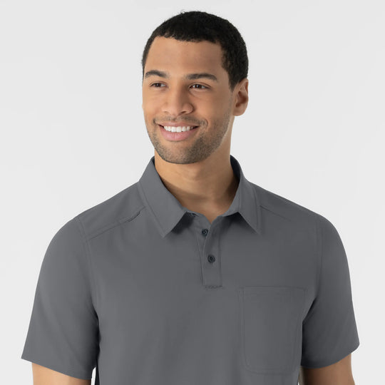 Wink Scrubs Men's Polo Pewter | scrub-supply.com