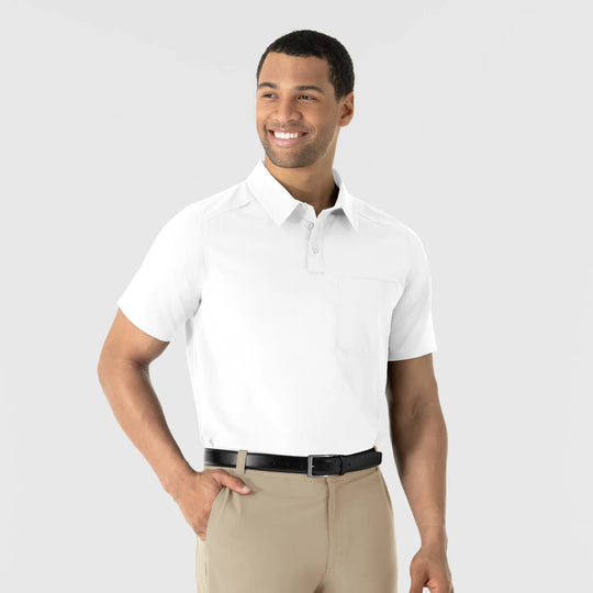 Wink Scrubs Men's Polo White | scrub-supply.com