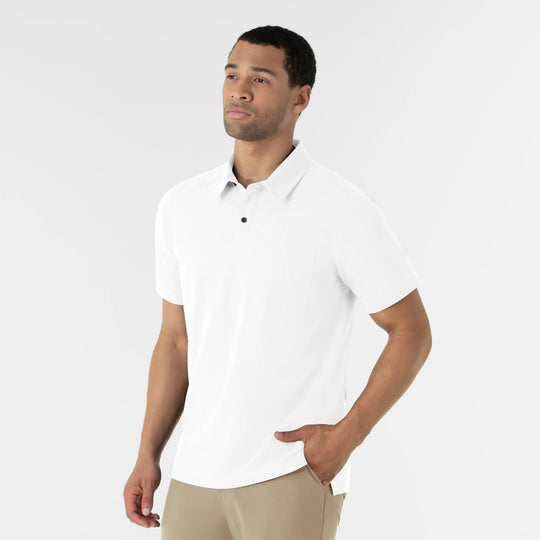 Wink Scrubs Men's Polo White | scrub-supply.com