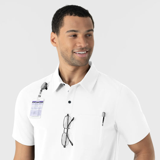 Wink Scrubs Men's Polo White | scrub-supply.com