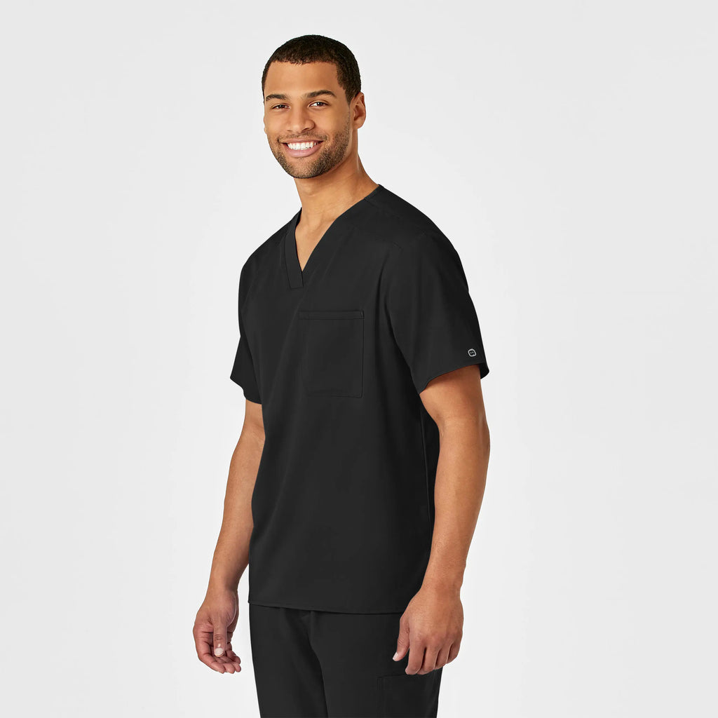 Wink Scrubs Men's PRO V-Neck Scrub Top Black | scrub-supply.com