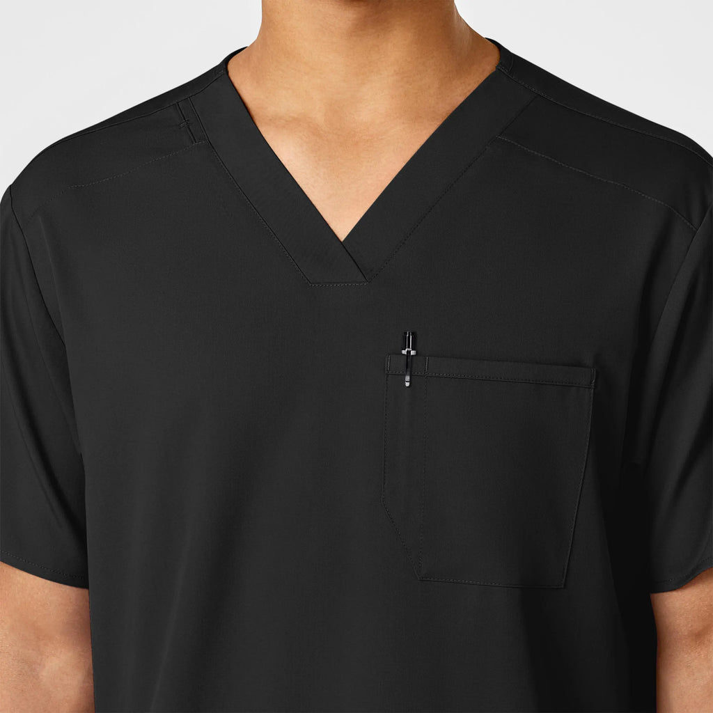 Wink Scrubs Men's PRO V-Neck Scrub Top Black | scrub-supply.com