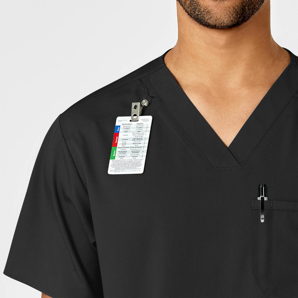 Wink Scrubs Men's PRO V-Neck Scrub Top Black | scrub-supply.com