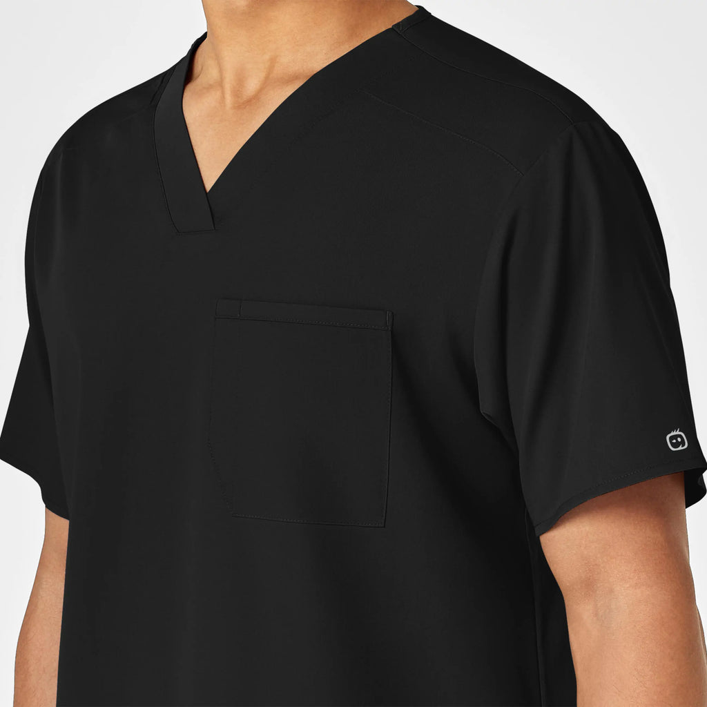 Wink Scrubs Men's PRO V-Neck Scrub Top Black | scrub-supply.com