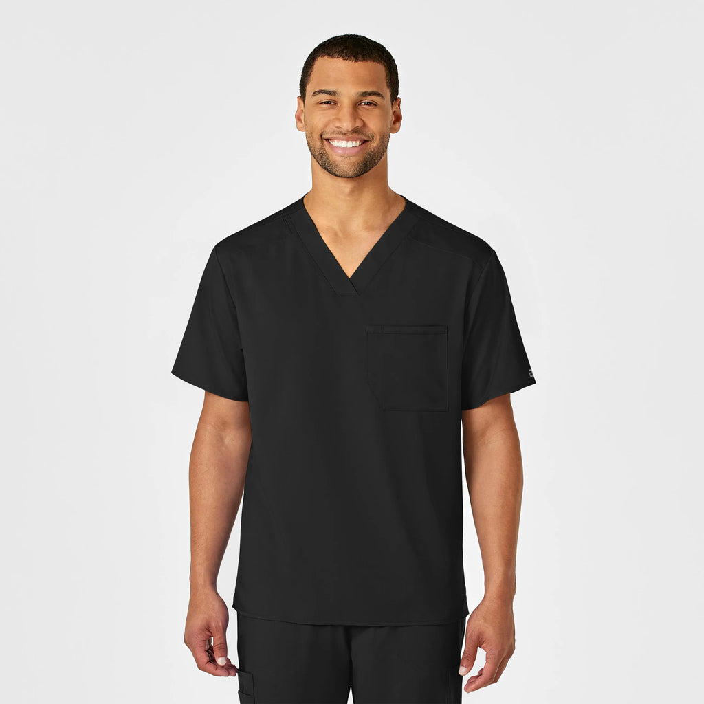 Wink Scrubs Men's PRO V-Neck Scrub Top Black | scrub-supply.com