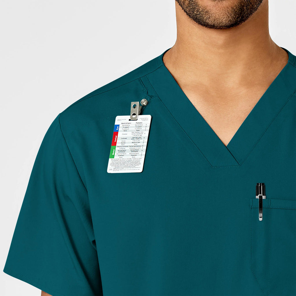 Wink Scrubs Men's PRO V-Neck Scrub Top Caribbean Blue | scrub-supply.com