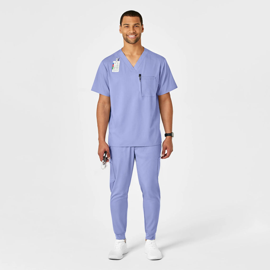 Wink Scrubs Men's PRO V-Neck Scrub Top Ceil Blue | scrub-supply.com