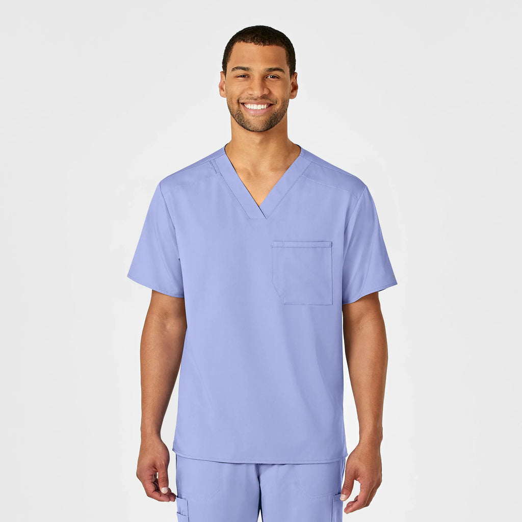 Wink Scrubs Men's PRO V-Neck Scrub Top Ceil Blue | scrub-supply.com