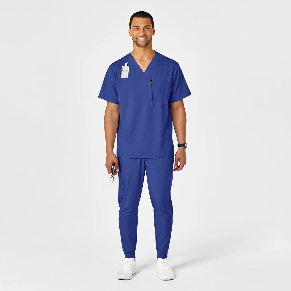 Wink Scrubs Men's PRO V-Neck Scrub Top Galaxy Blue | scrub-supply.com
