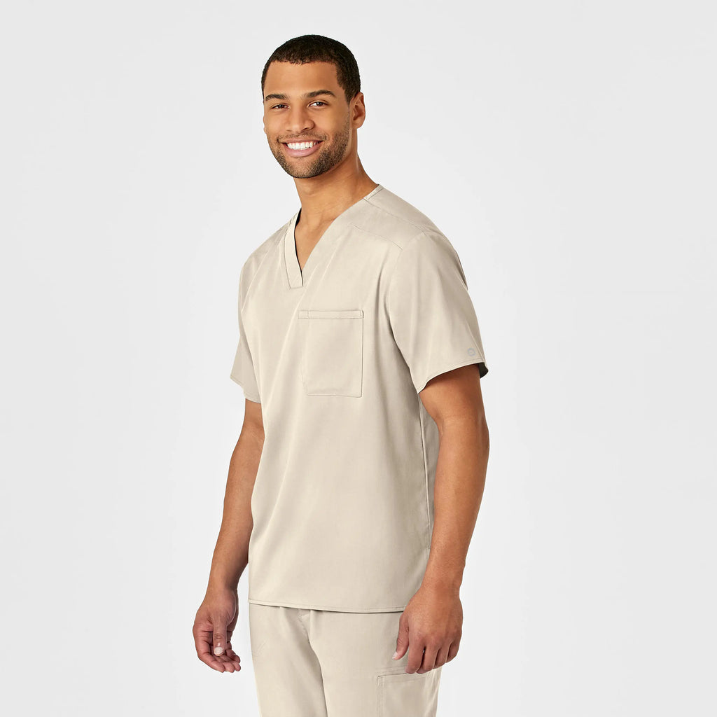 Wink Scrubs Men's PRO V-Neck Scrub Top Khaki | scrub-supply.com