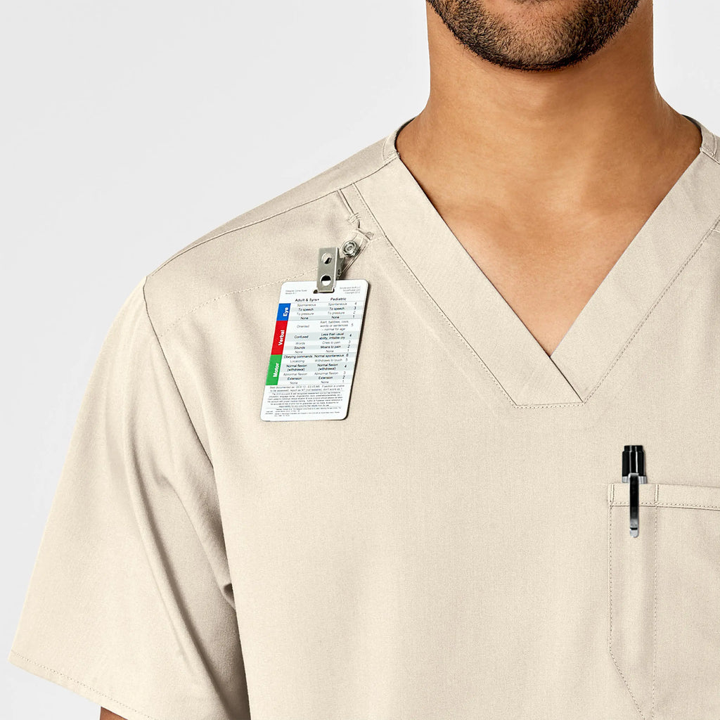 Wink Scrubs Men's PRO V-Neck Scrub Top Khaki | scrub-supply.com