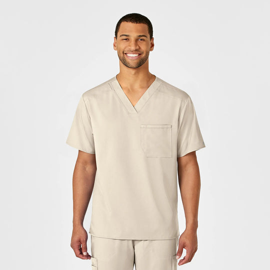 Wink Scrubs Men's PRO V-Neck Scrub Top Khaki | scrub-supply.com
