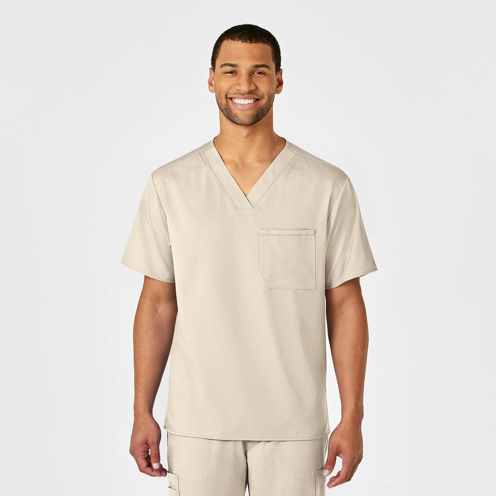 Wink Scrubs Men's PRO V-Neck Scrub Top Khaki | scrub-supply.com