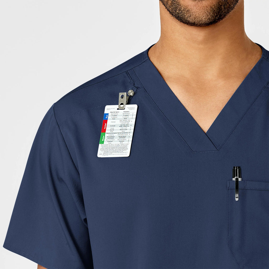 Wink Scrubs Men's PRO V-Neck Scrub Top Navy | scrub-supply.com