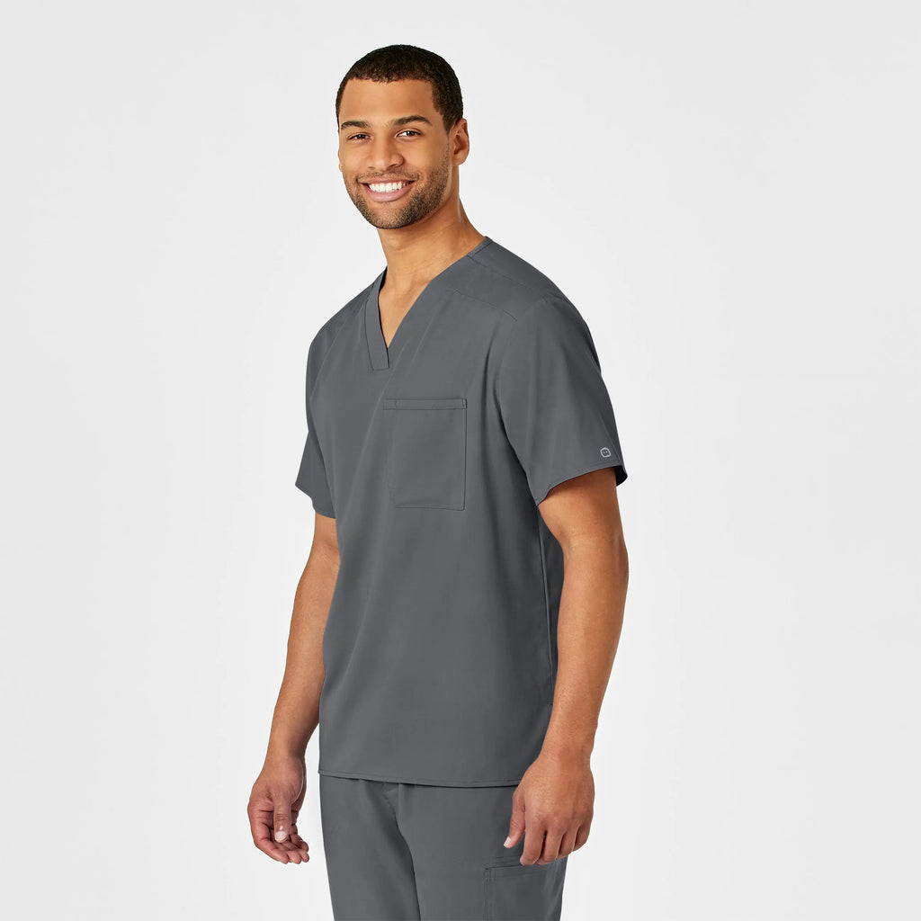 Wink Scrubs Men's PRO V-Neck Scrub Top Pewter | scrub-supply.com