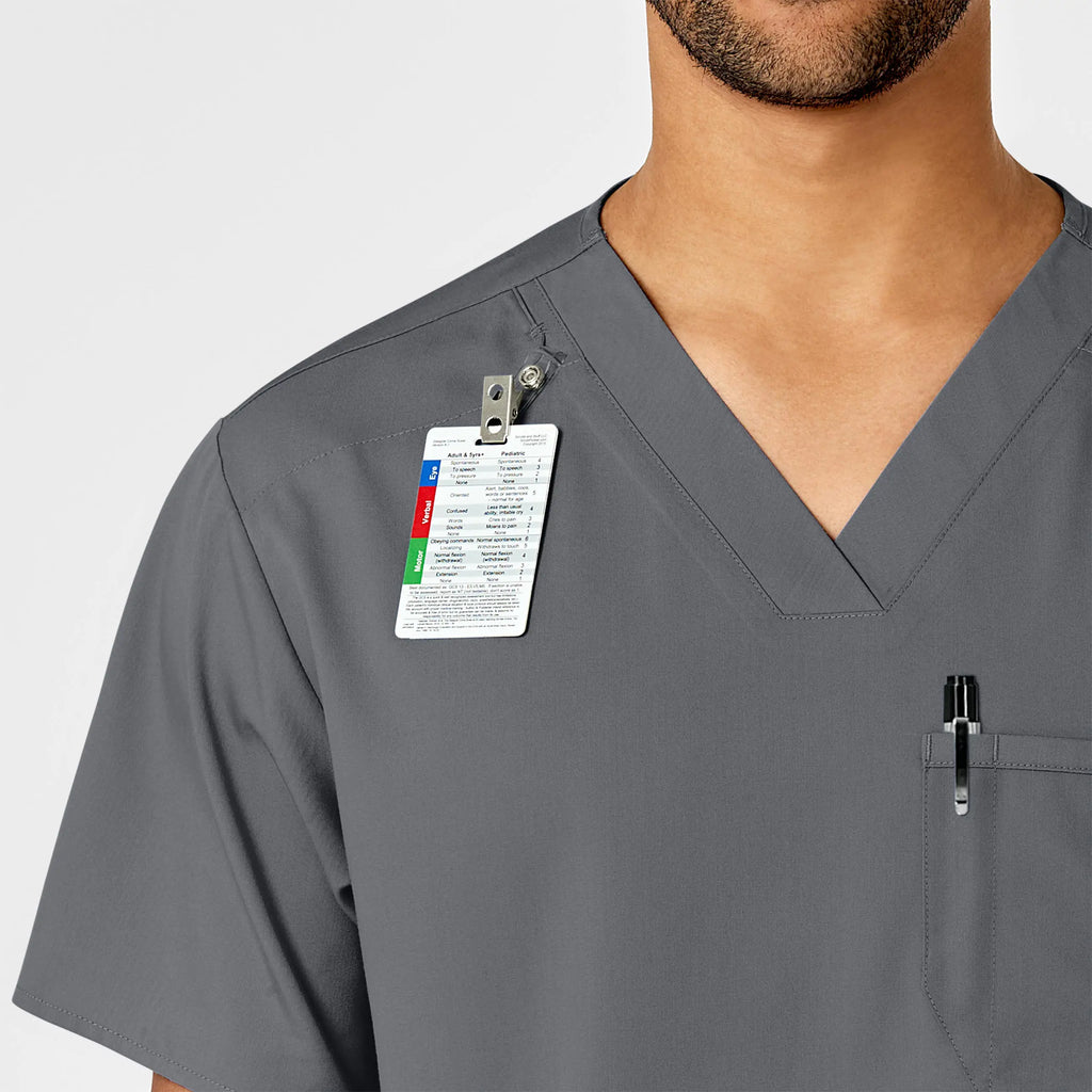 Wink Scrubs Men's PRO V-Neck Scrub Top Pewter | scrub-supply.com