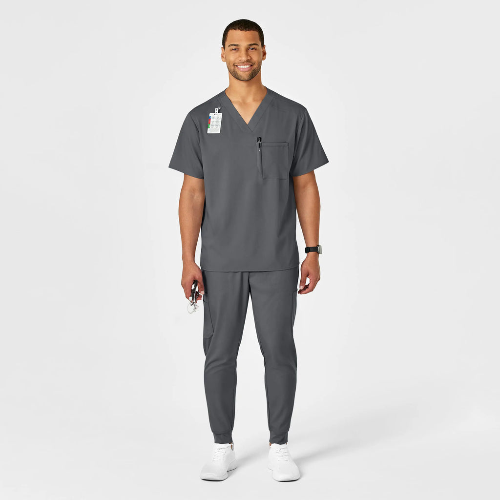 Wink Scrubs Men's PRO V-Neck Scrub Top Pewter | scrub-supply.com