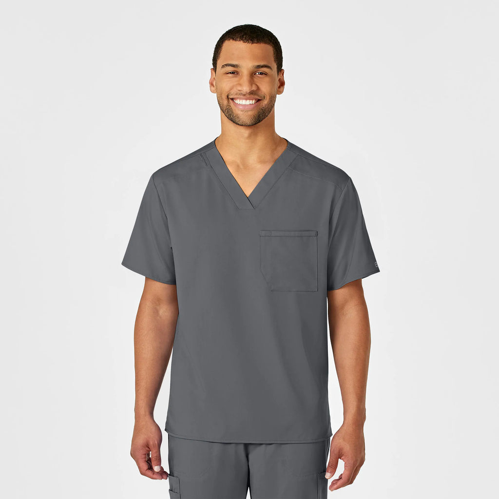 Wink Scrubs Men's PRO V-Neck Scrub Top Pewter | scrub-supply.com