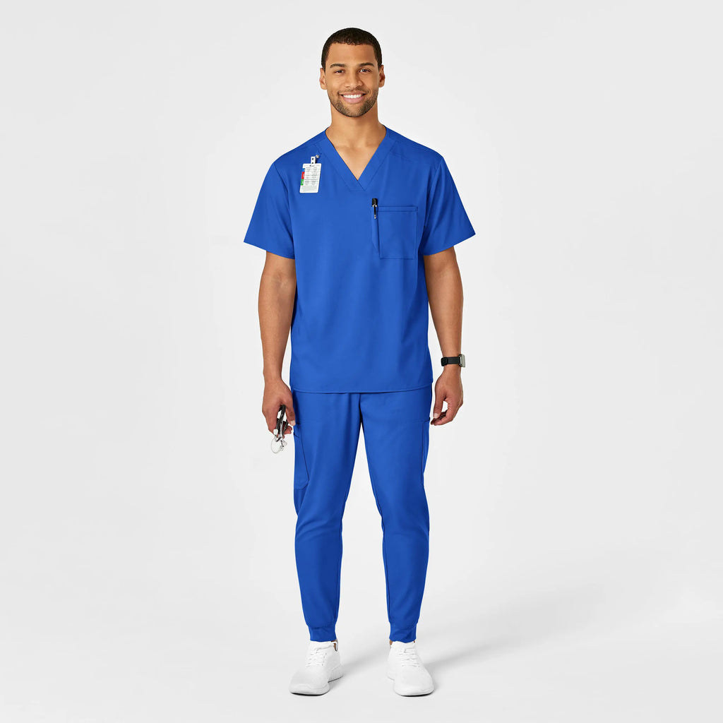 Wink Scrubs Men's PRO V-Neck Scrub Top Royal Blue | scrub-supply.com