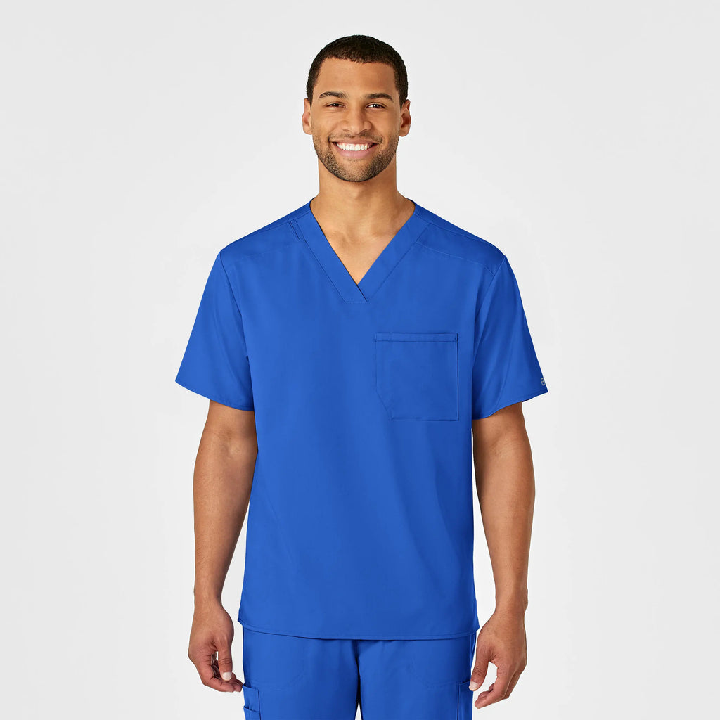 Wink Scrubs Men's PRO V-Neck Scrub Top Royal Blue | scrub-supply.com