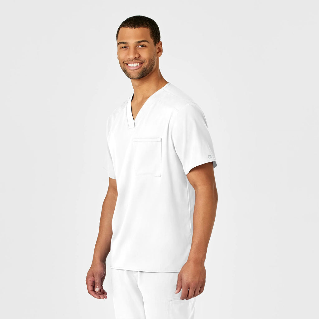 Wink Scrubs Men's PRO V-Neck Scrub Top White | scrub-supply.com