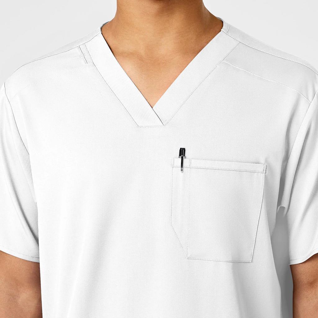 Wink Scrubs Men's PRO V-Neck Scrub Top White | scrub-supply.com