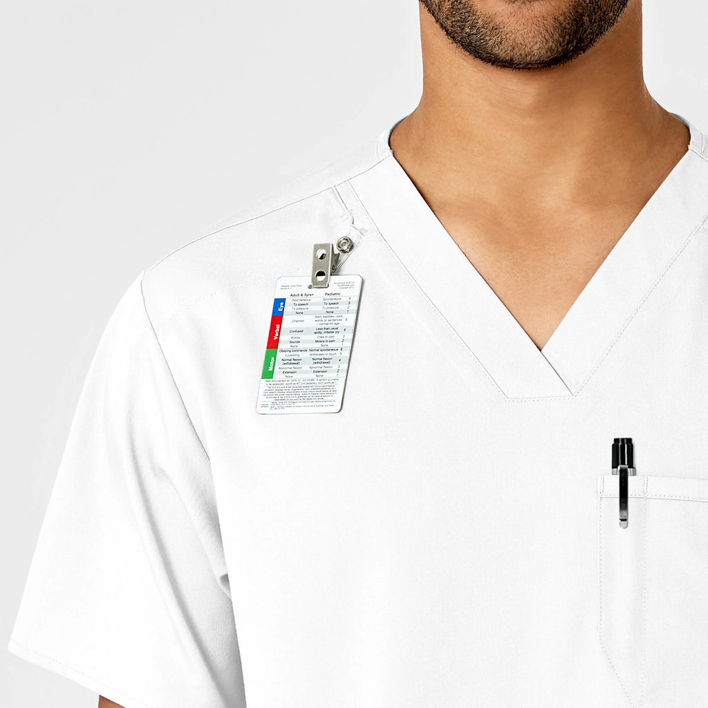 Wink Scrubs Men's PRO V-Neck Scrub Top White | scrub-supply.com