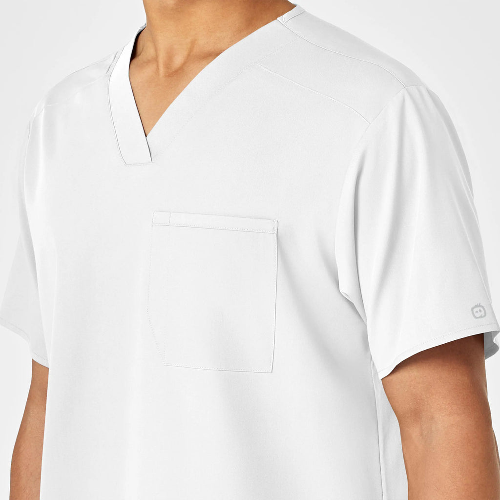 Wink Scrubs Men's PRO V-Neck Scrub Top White | scrub-supply.com