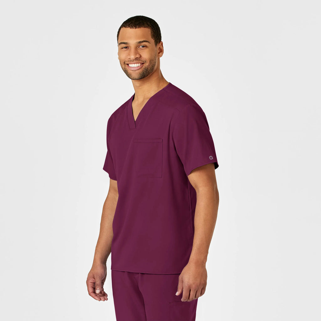 Wink Scrubs Men's PRO V-Neck Scrub Top Wine | scrub-supply.com