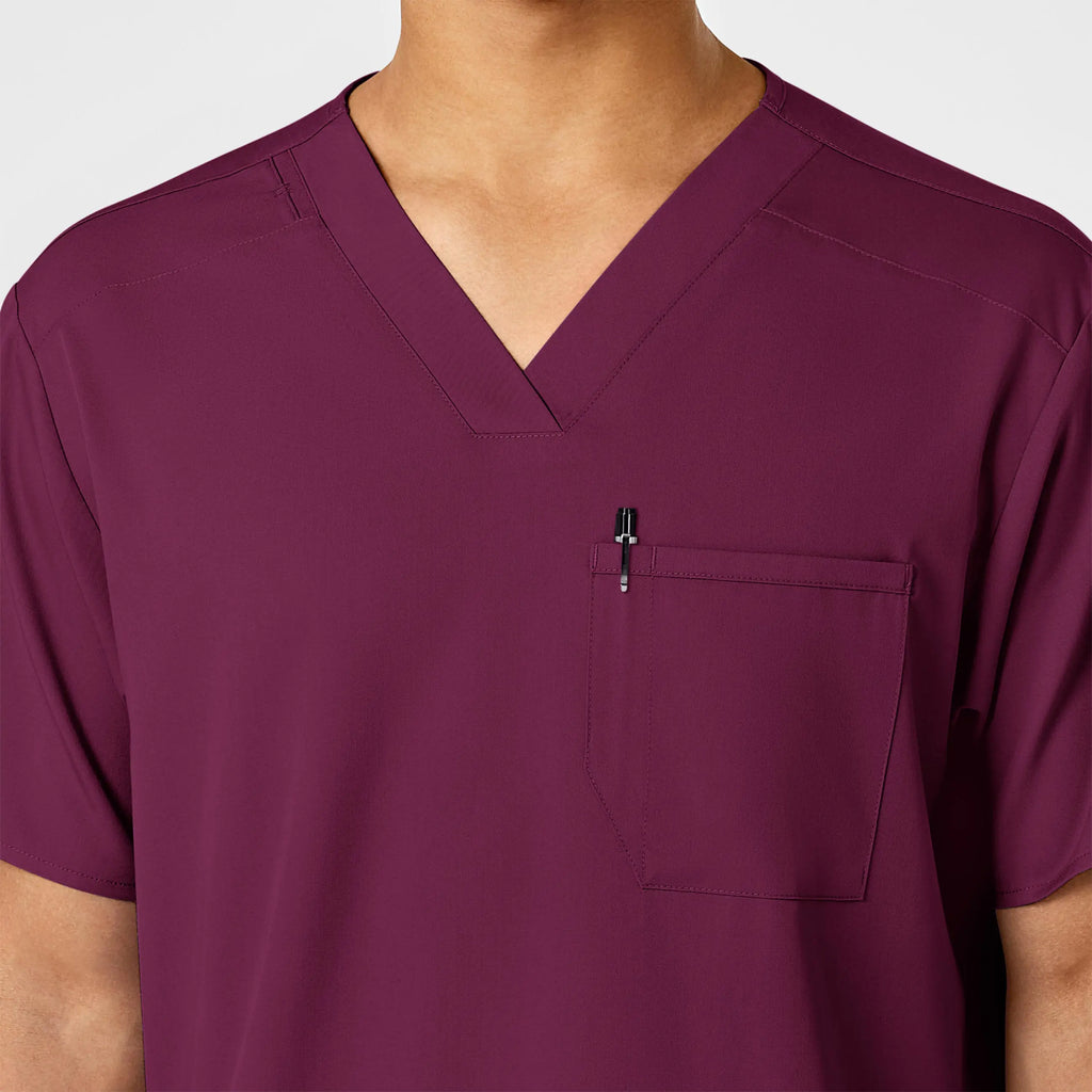 Wink Scrubs Men's PRO V-Neck Scrub Top Wine | scrub-supply.com