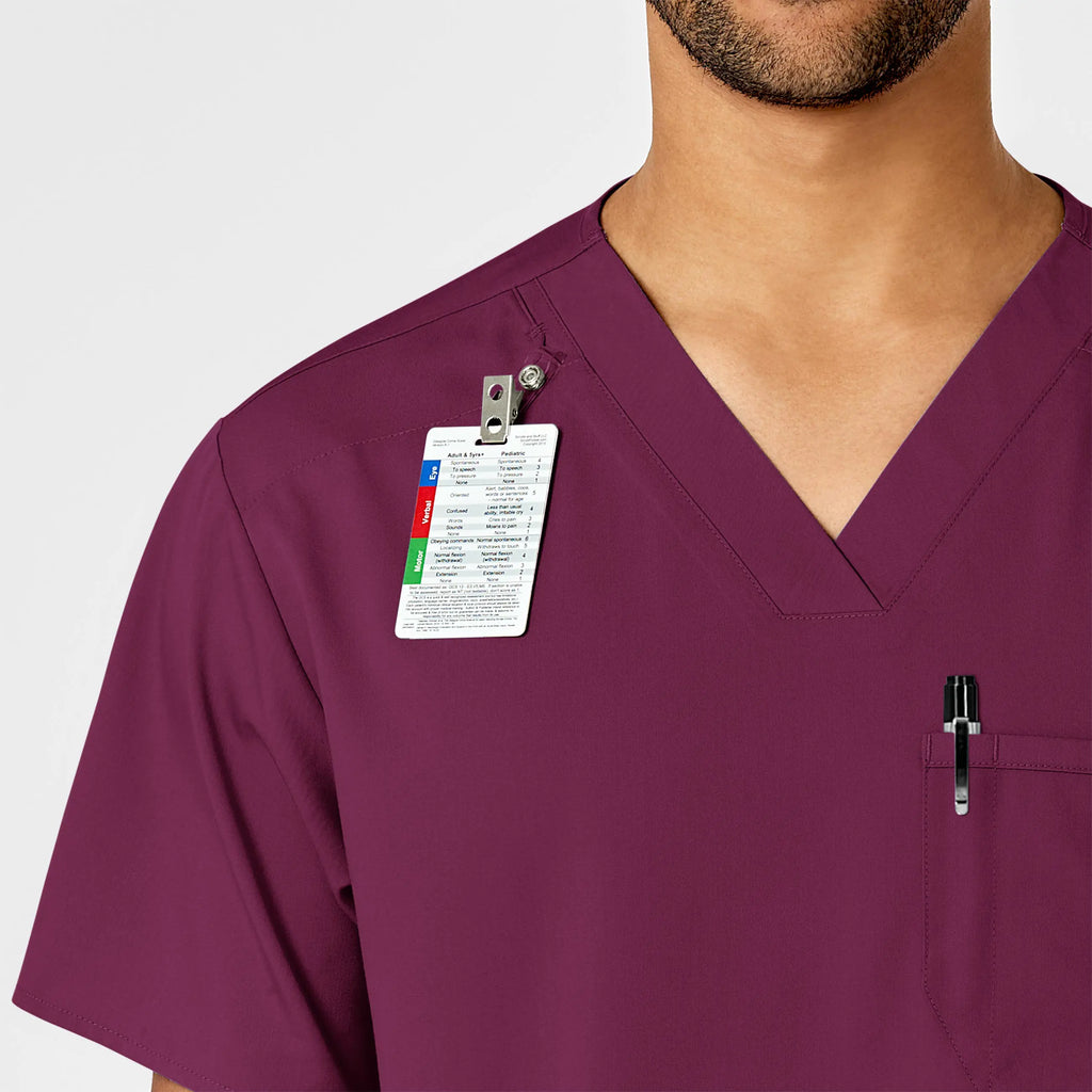 Wink Scrubs Men's PRO V-Neck Scrub Top Wine | scrub-supply.com