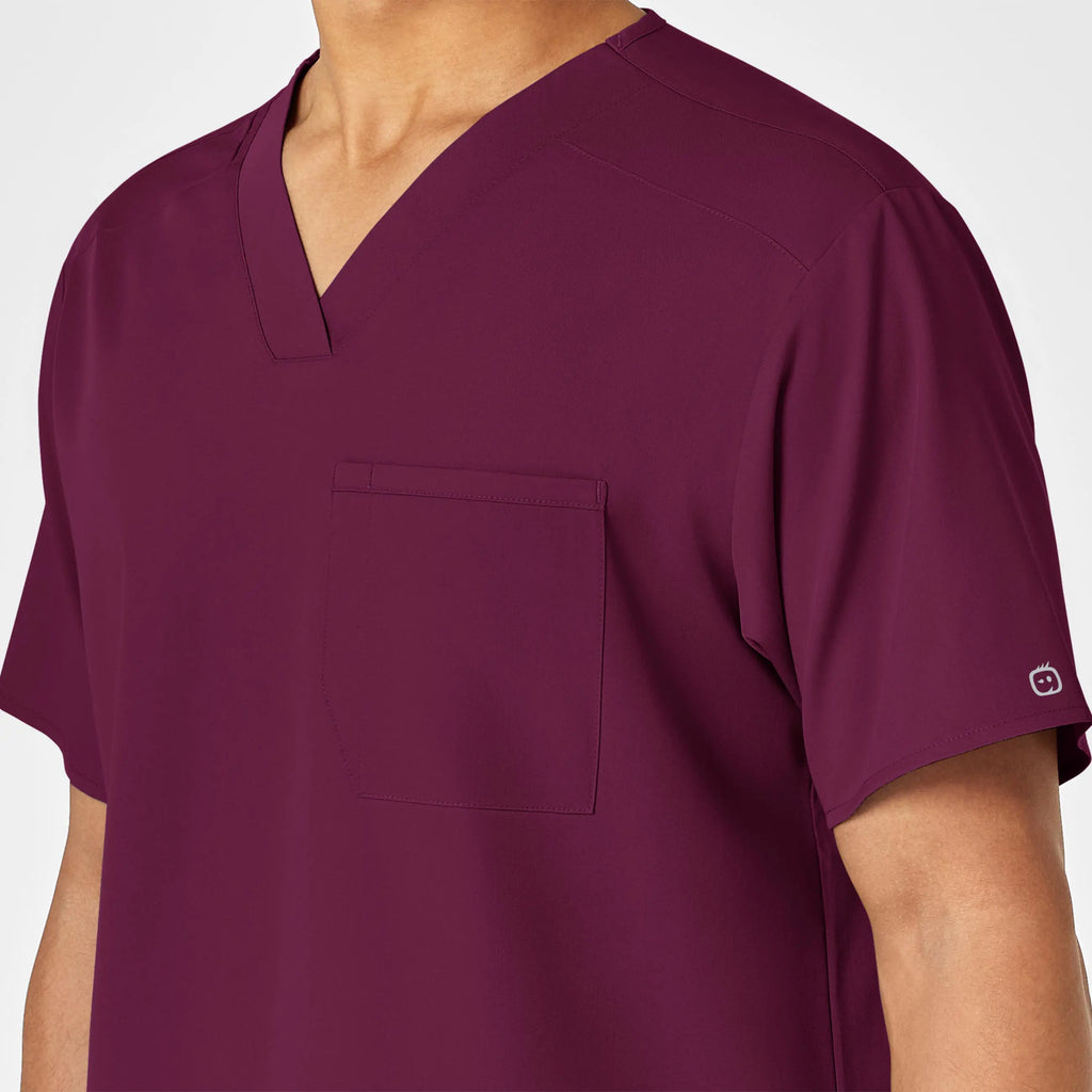 Wink Scrubs Men's PRO V-Neck Scrub Top Wine | scrub-supply.com