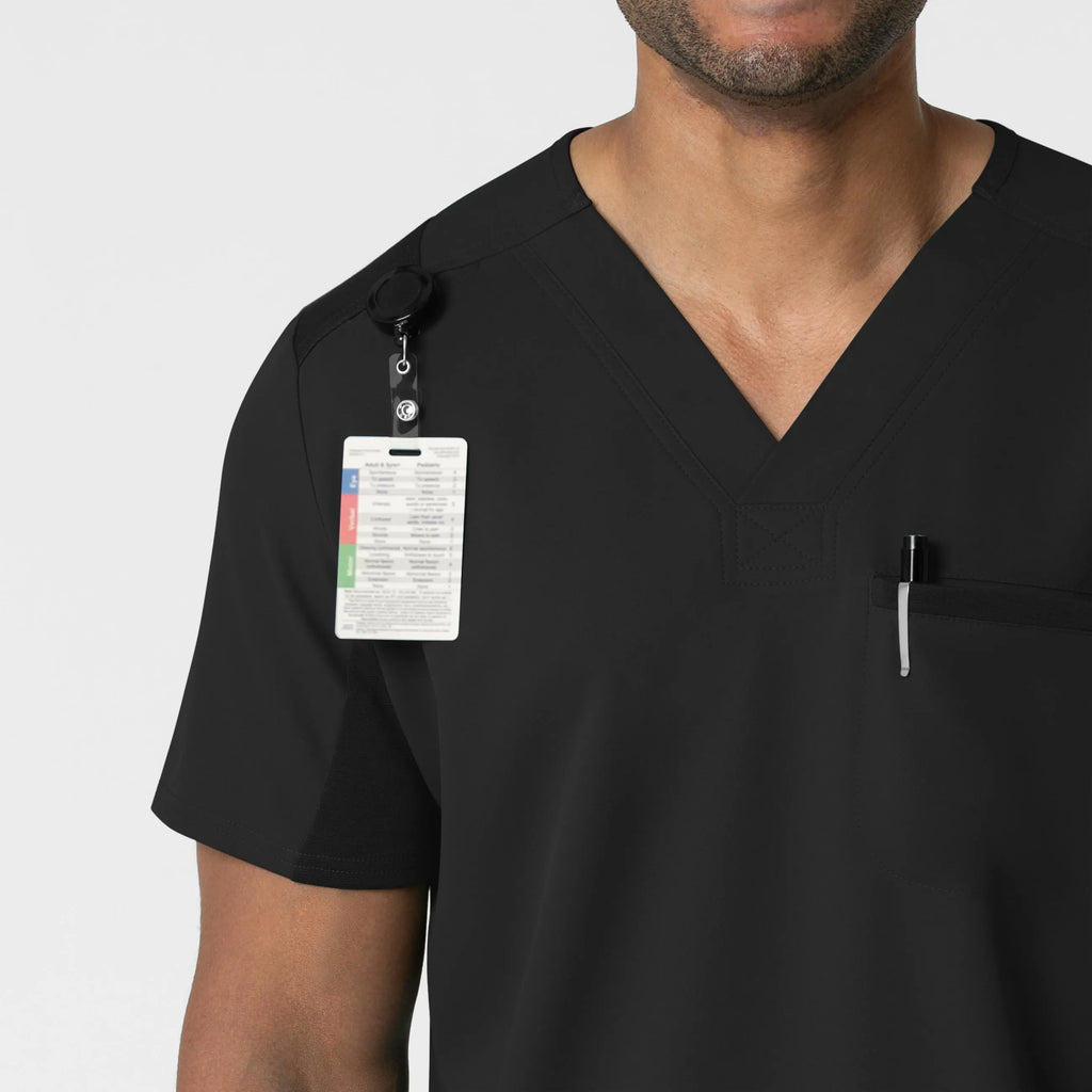 Wink Scrubs Men's Utility V-Neck Scrub Top Black | scrub-supply.com