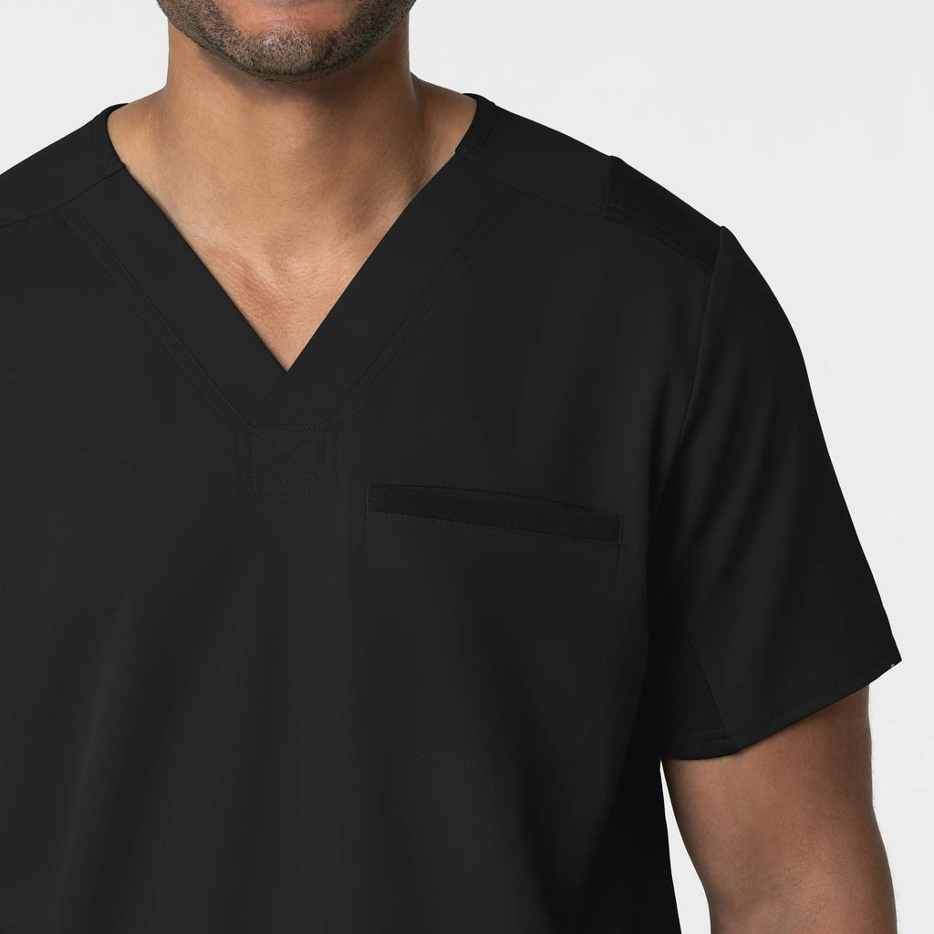 Wink Scrubs Men's Utility V-Neck Scrub Top Black | scrub-supply.com