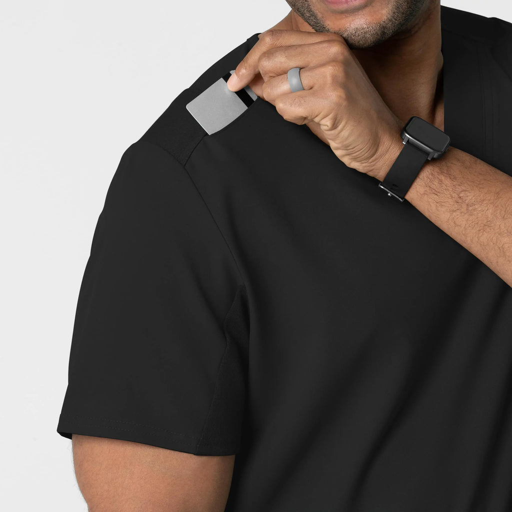 Wink Scrubs Men's Utility V-Neck Scrub Top Black | scrub-supply.com