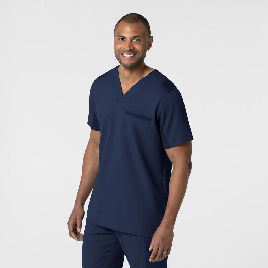 Wink Scrubs Men's Utility V-Neck Scrub Top Navy | scrub-supply.com