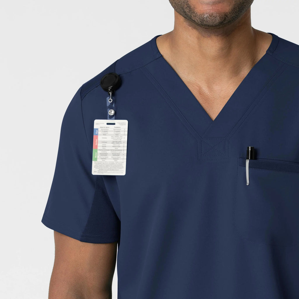 Wink Scrubs Men's Utility V-Neck Scrub Top Navy | scrub-supply.com