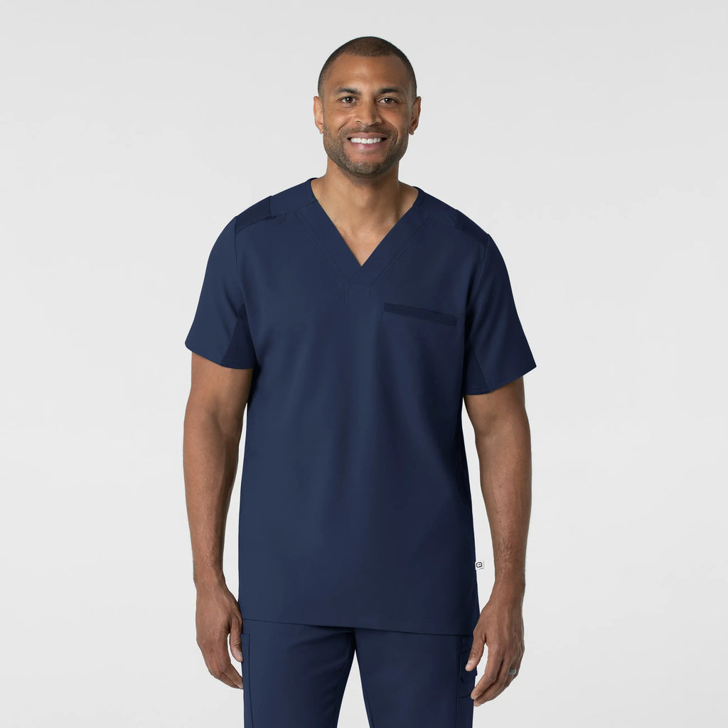 Wink Scrubs Men's Utility V-Neck Scrub Top Navy | scrub-supply.com