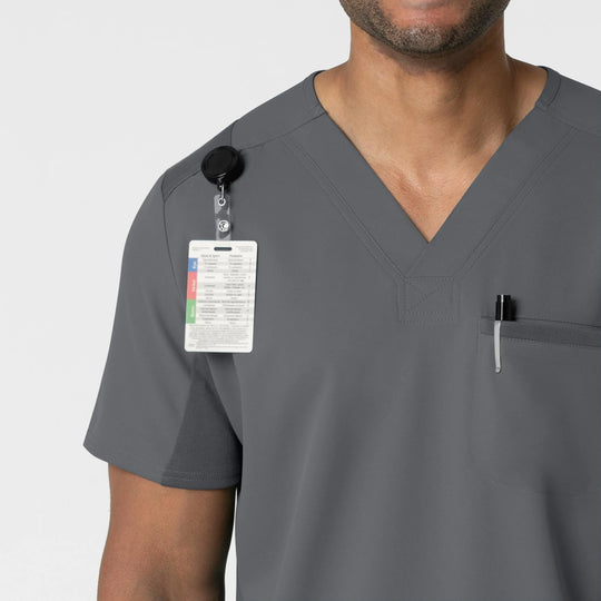 Wink Scrubs Men's Utility V-Neck Scrub Top Pewter | scrub-supply.com