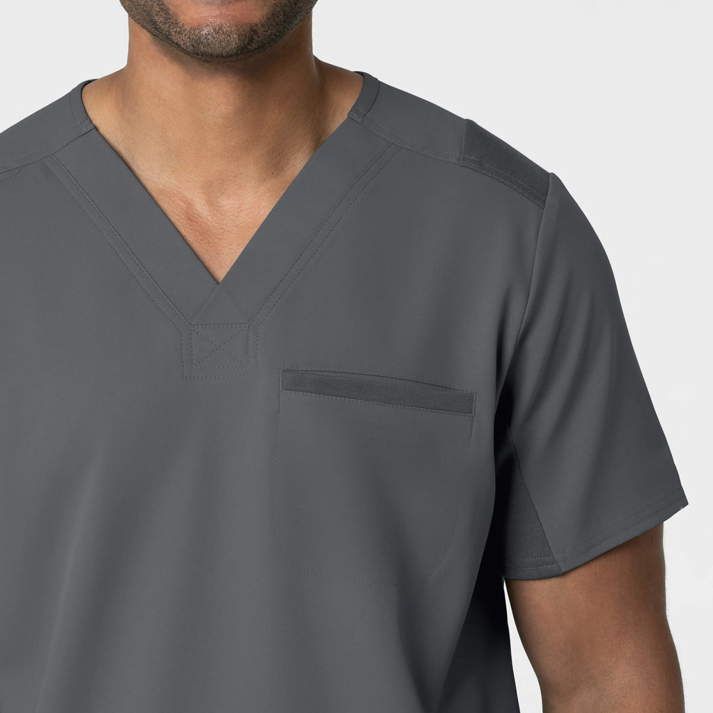 Wink Scrubs Men's Utility V-Neck Scrub Top Pewter | scrub-supply.com