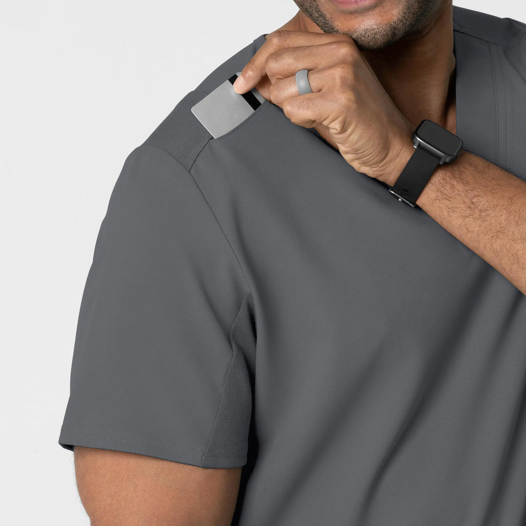 Wink Scrubs Men's Utility V-Neck Scrub Top Pewter | scrub-supply.com