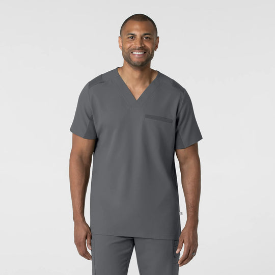 Wink Scrubs Men's Utility V-Neck Scrub Top Pewter | scrub-supply.com