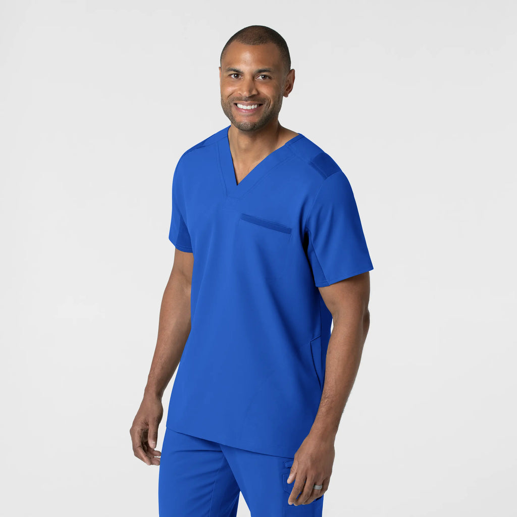 Wink Scrubs Men's Utility V-Neck Scrub Top Royal Blue | scrub-supply.com