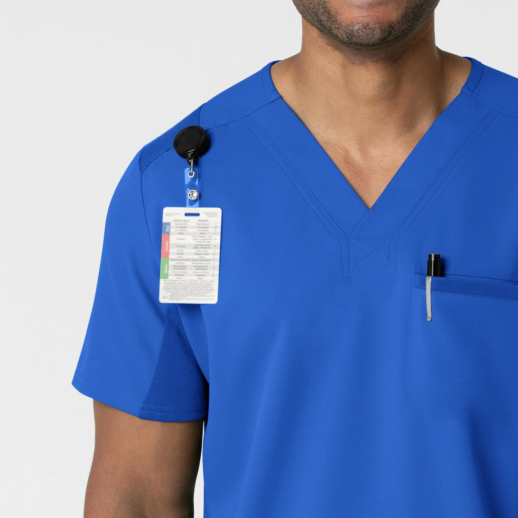 Wink Scrubs Men's Utility V-Neck Scrub Top Royal Blue | scrub-supply.com