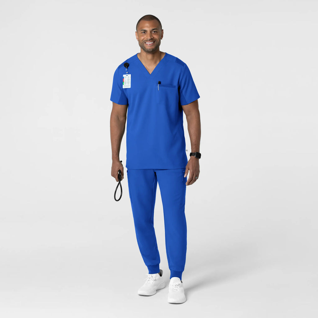 Wink Scrubs Men's Utility V-Neck Scrub Top Royal Blue | scrub-supply.com