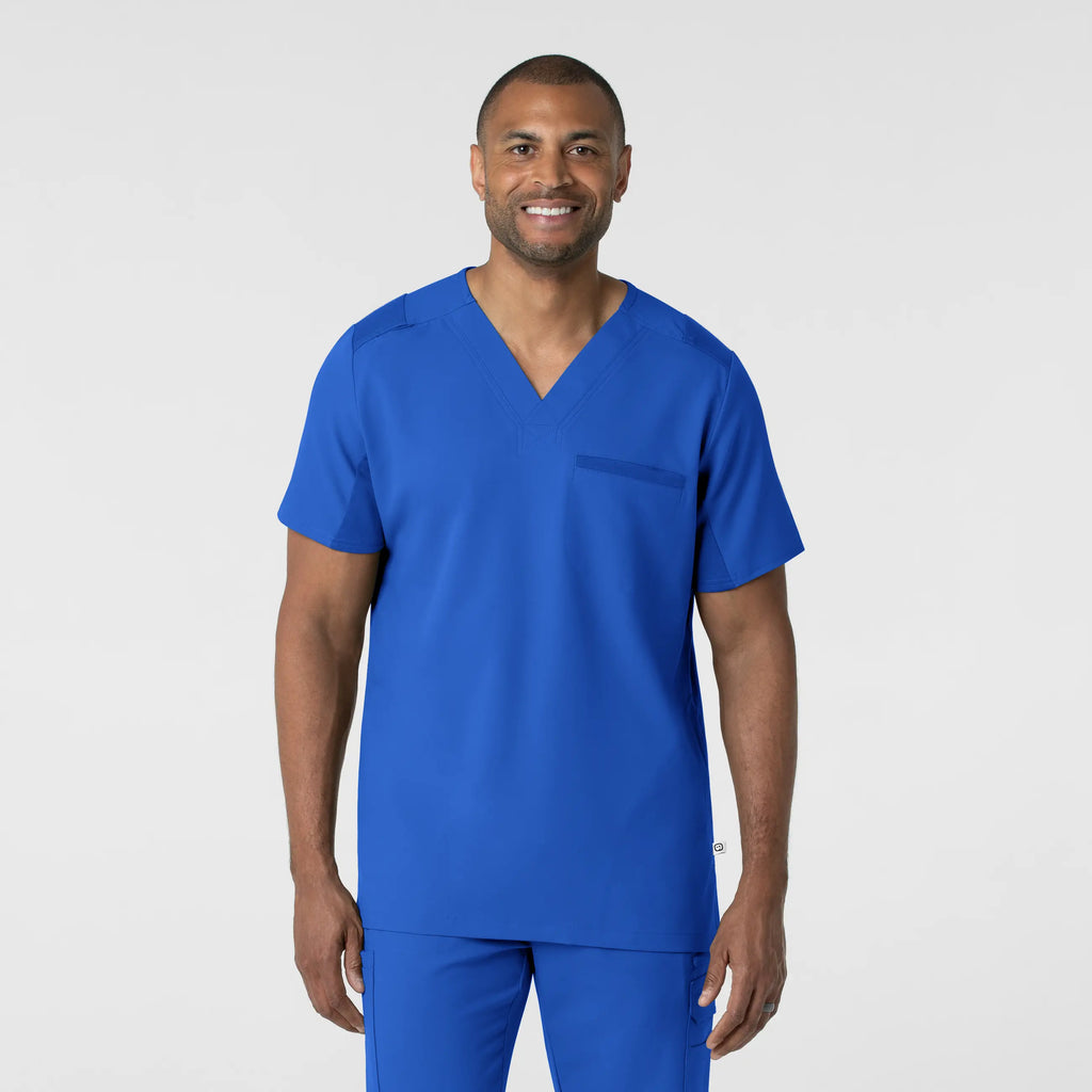 Wink Scrubs Men's Utility V-Neck Scrub Top Royal Blue | scrub-supply.com