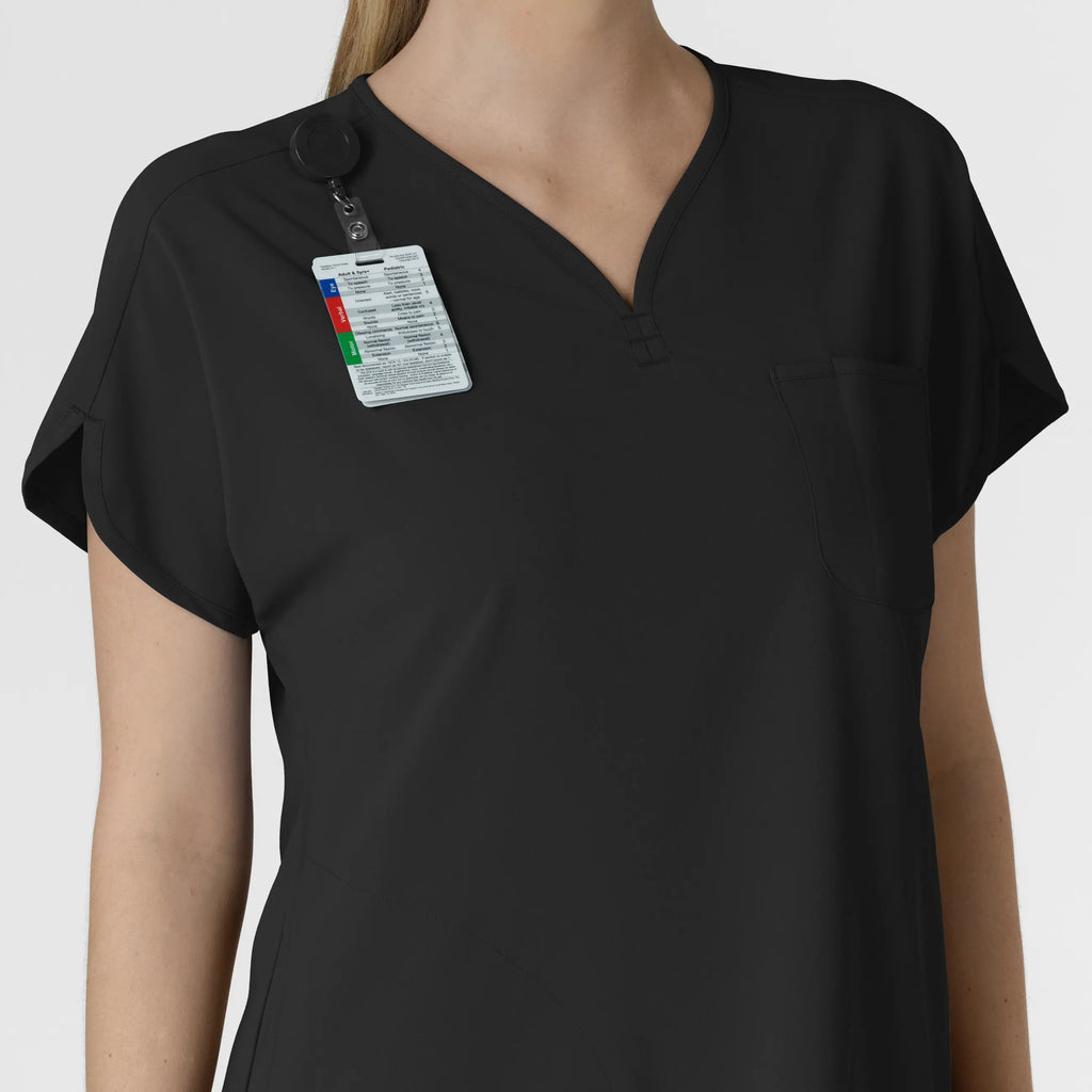 Wink Scrubs Women's RENEW Dolman Scrub Top Black | scrub-supply.com