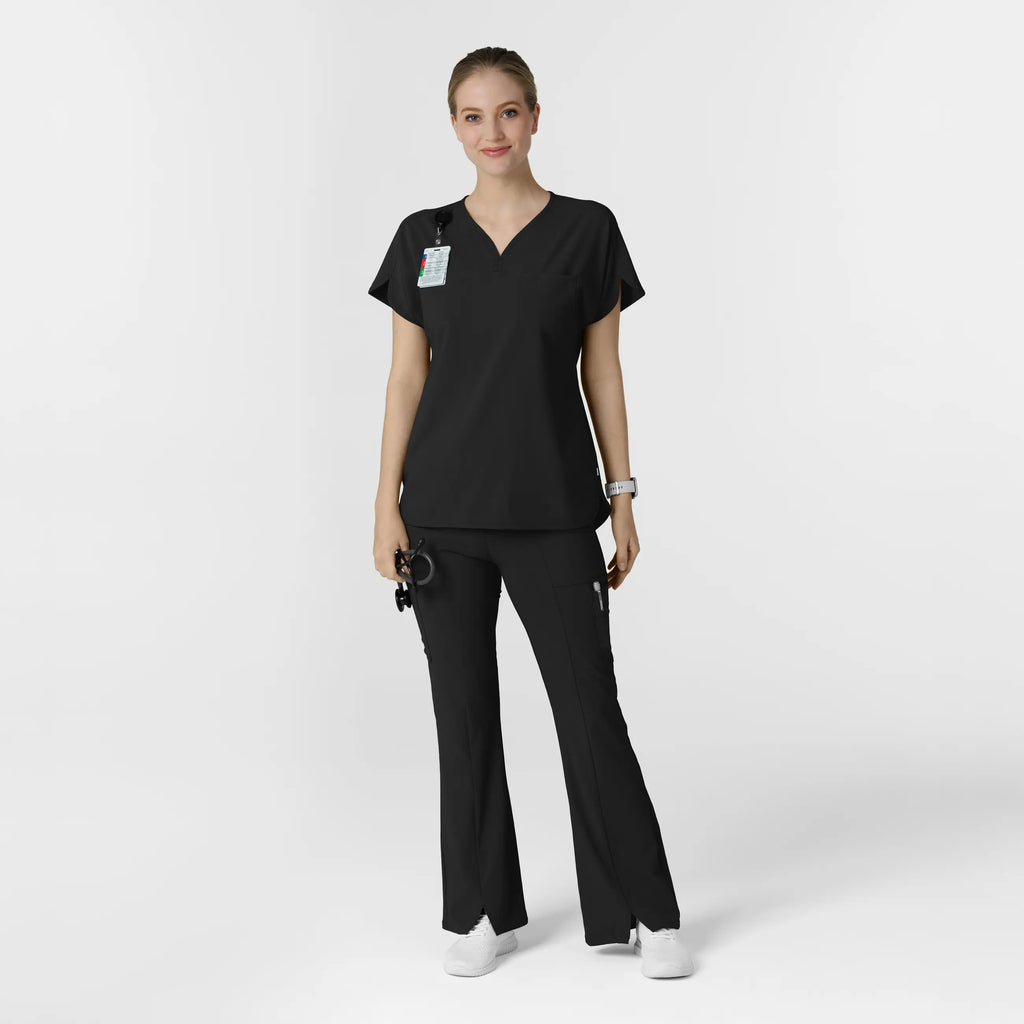 Wink Scrubs Women's RENEW Dolman Scrub Top Black | scrub-supply.com