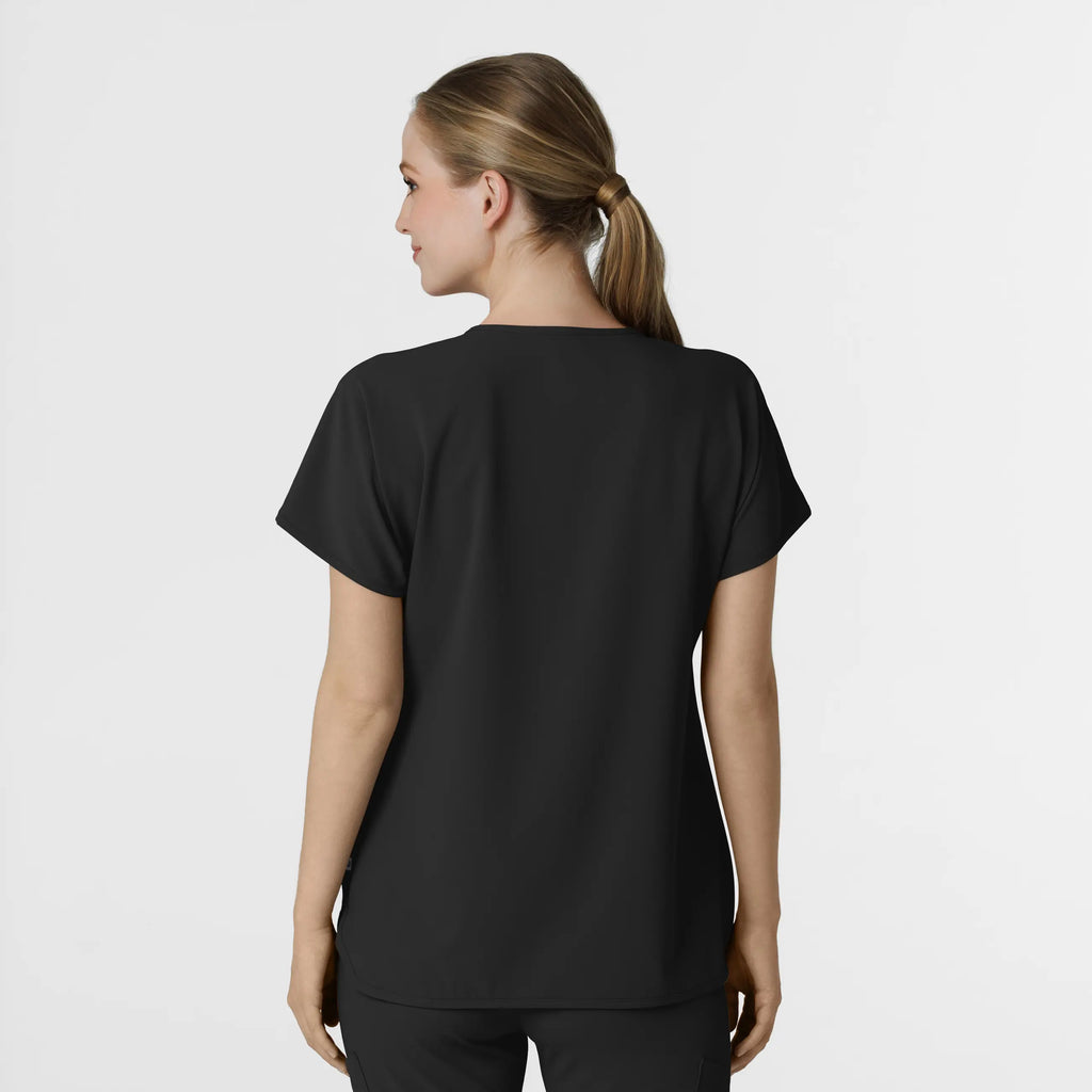 Wink Scrubs Women's RENEW Dolman Scrub Top Black | scrub-supply.com