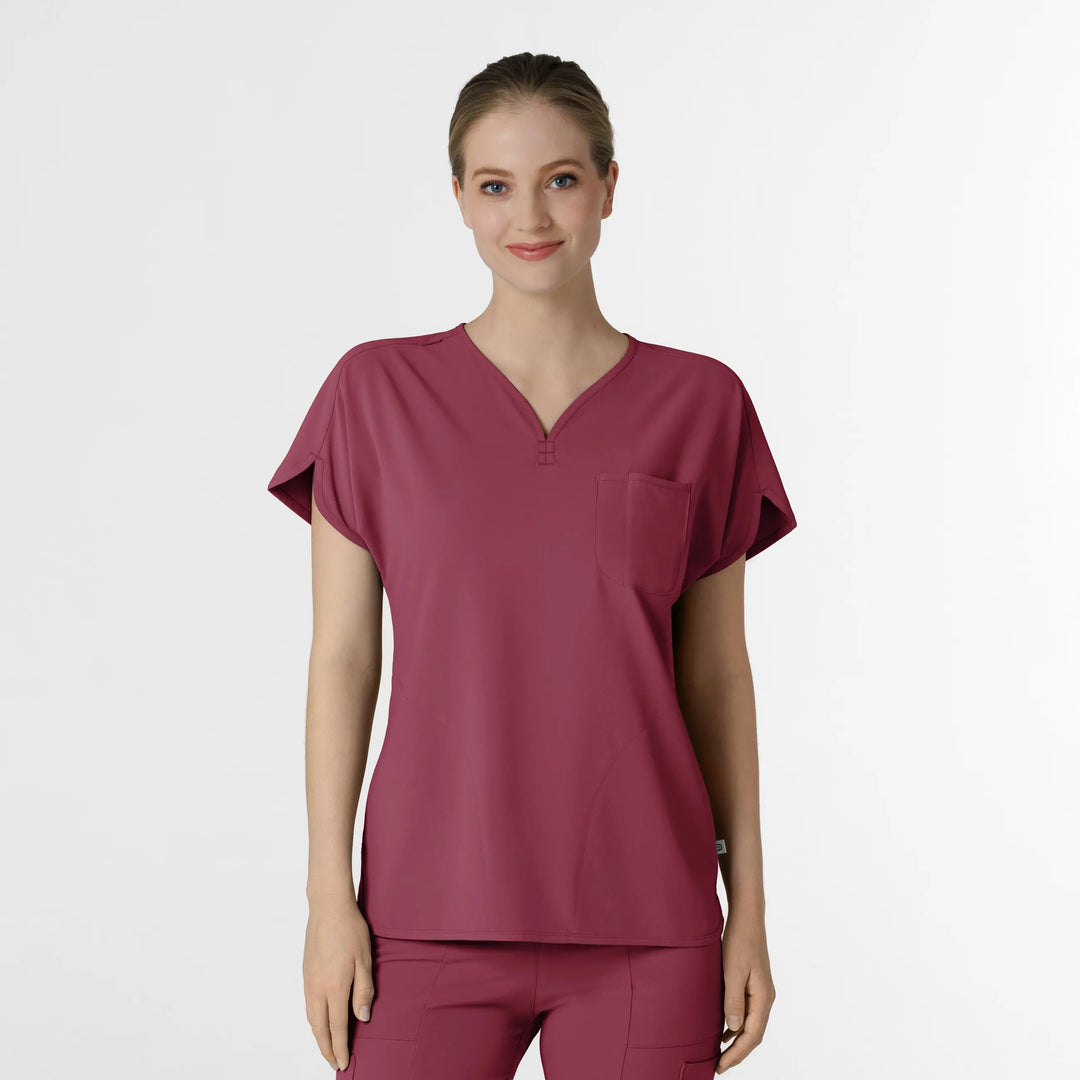 Wink Scrubs Women's RENEW Dolman Scrub Top Carnation | scrub-supply.com